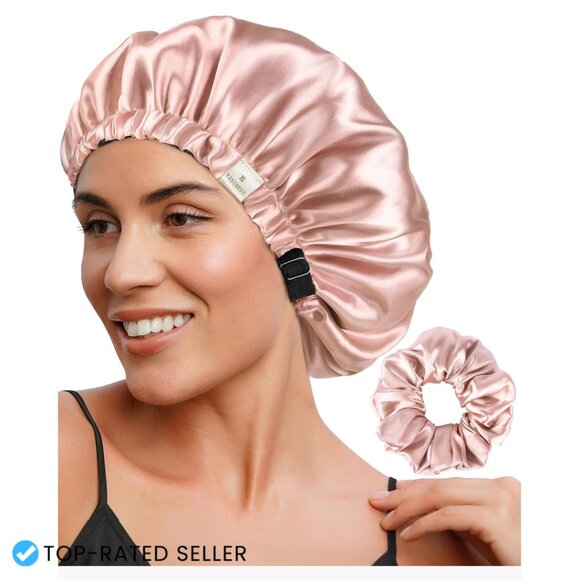 Adjustable Satin Bonnet Double Layer Sleeping Hair Cap for Curly Natural Hair main image 5
